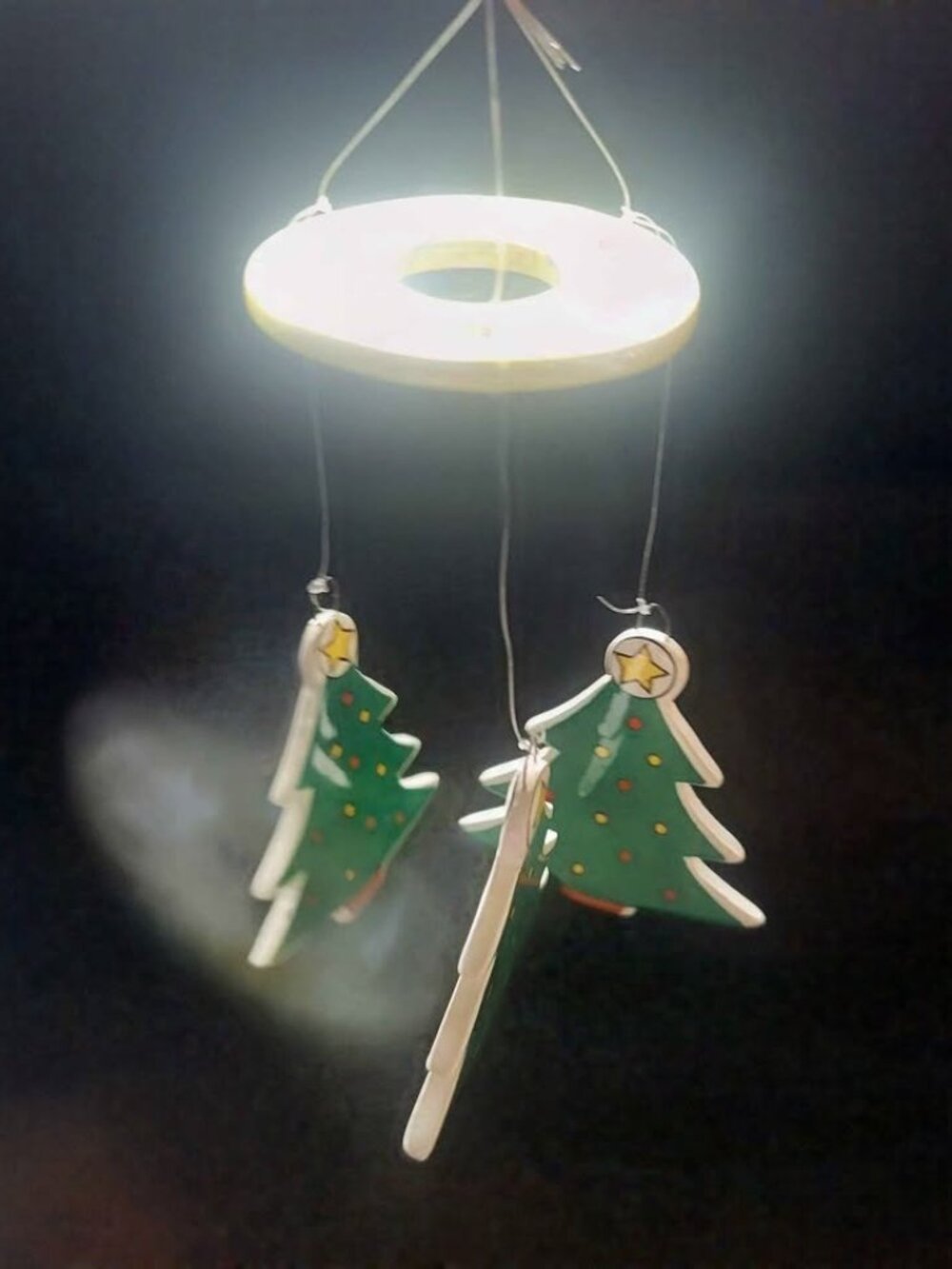 Vintage Russ Berrie Ceramic Christmas Tree Miniature Wind Chimes (CB4698)